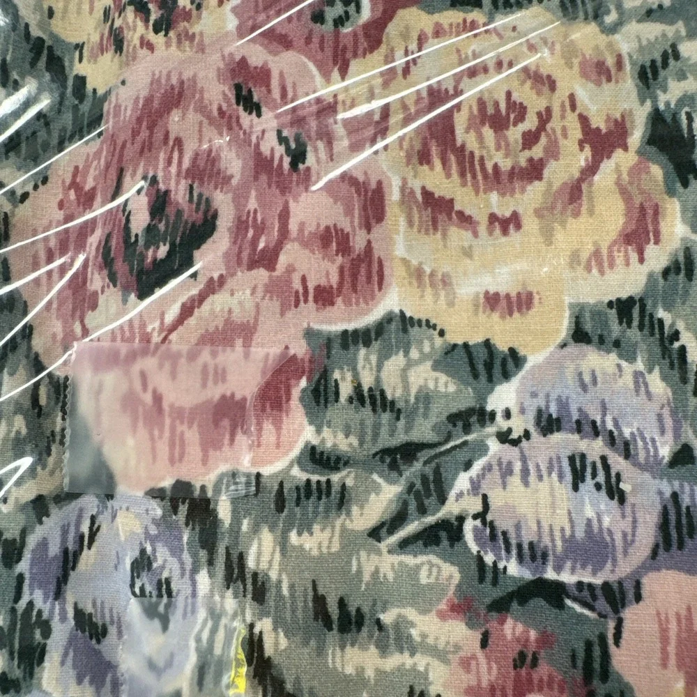 Vtg 80s Martex KING SIZE Flat Sheet‎ Eileen West Victorian Tapestry Floral New
